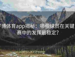 好博体育app揭秘：哪些球员在关键比赛中的发挥最稳定？