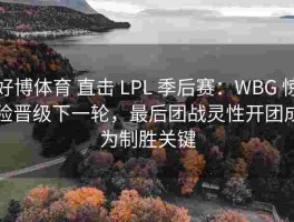 好博体育 直击 LPL 季后赛：WBG 惊险晋级下一轮，最后团战灵性开团成为制胜关键