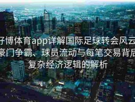好博体育app详解国际足球转会风云：豪门争霸、球员流动与每笔交易背后复杂经济逻辑的解析