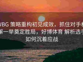 WBG 策略重构初见成效，抓住对手松懈一举奠定胜局，好博体育 解析选手如何沉着应战