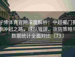 好博体育官网深度解析：中超豪门赛季冲冠之路，球队管理、攻防策略与数据统计全面对比（73 ）